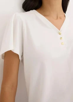 Damen bonprix Shirts & Tops|Shirt aus Viskose mit Knöpfen