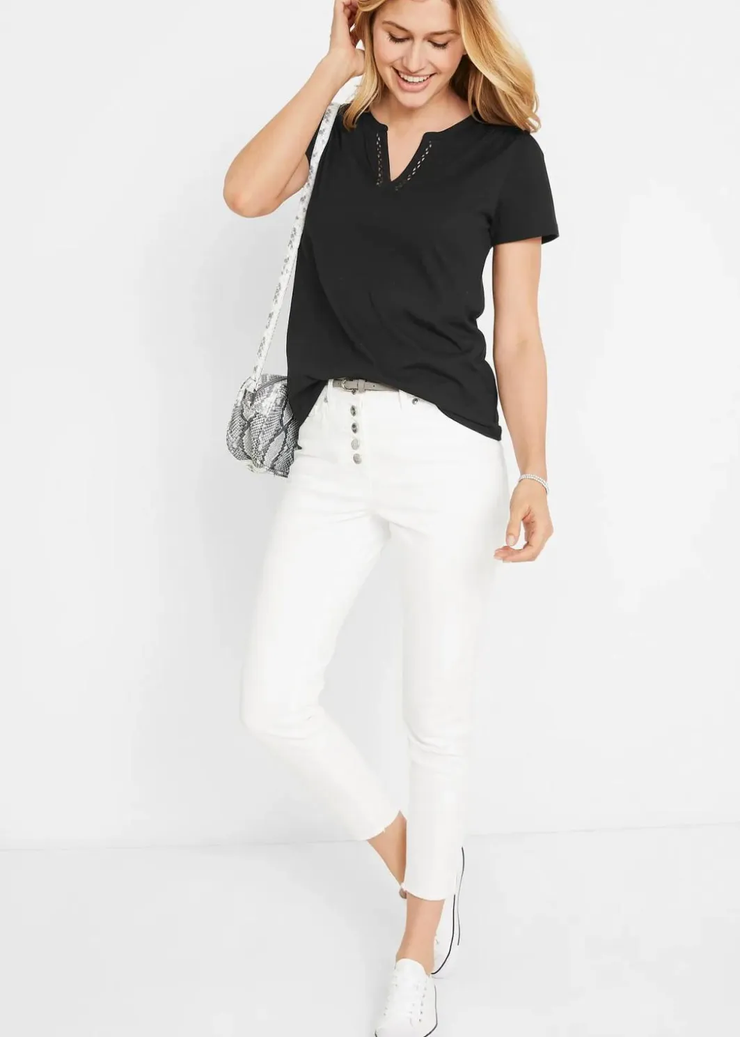 Shirt mit dekorativem Ausschnitt Damen Shirts & Tops