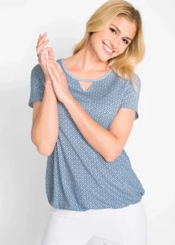 Damen bonprix Shirts & Tops|Shirt mit Gummizug, Kurzarm