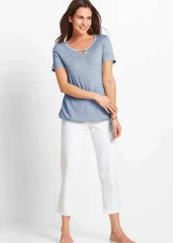 Damen bonprix Shirts & Tops|Shirt mit Gummizug, Kurzarm
