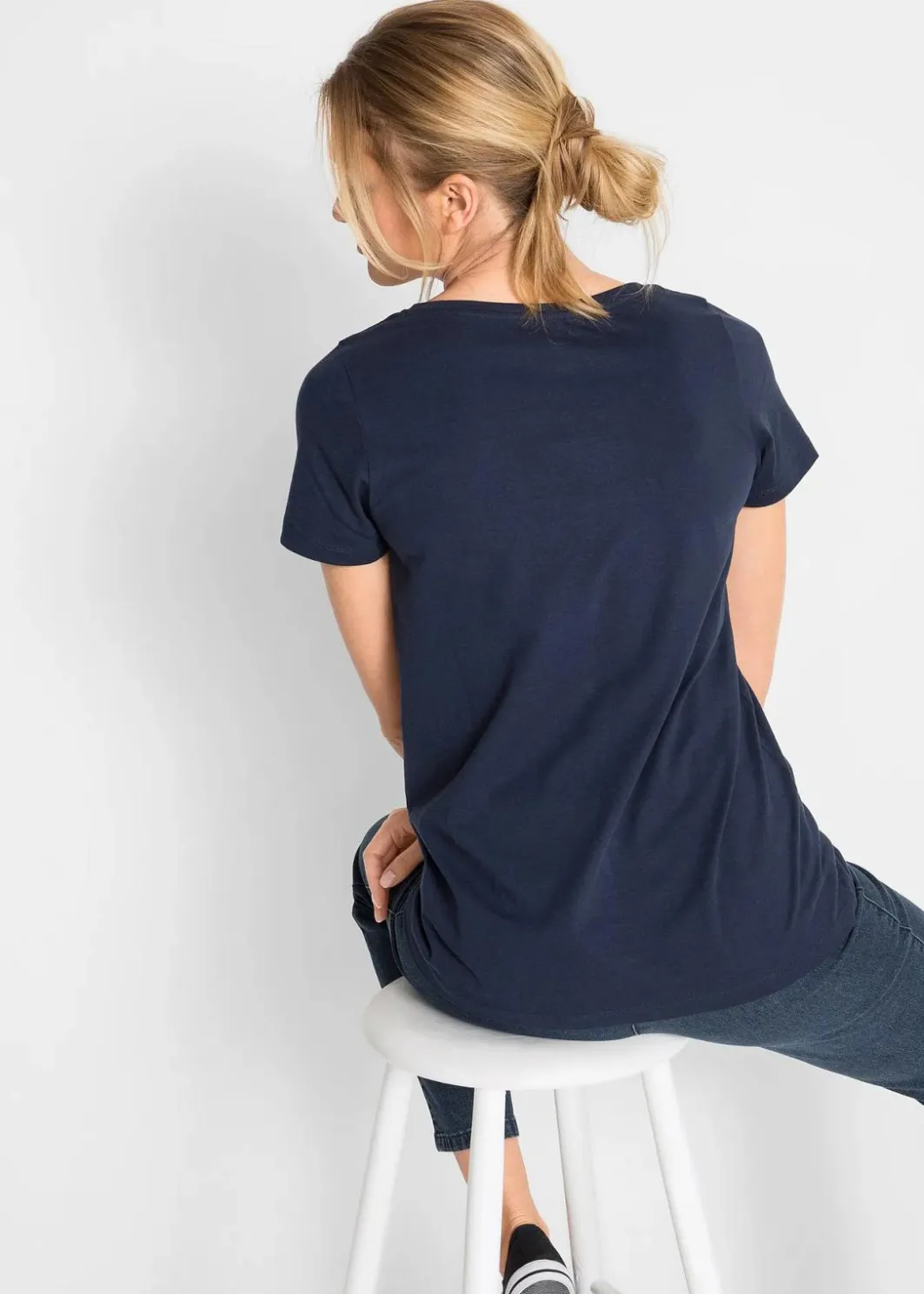 Damen bonprix Nachhaltigere Materialien|Shirts & Tops|Shirt mit Herzdruck aus Bio-Baumwolle