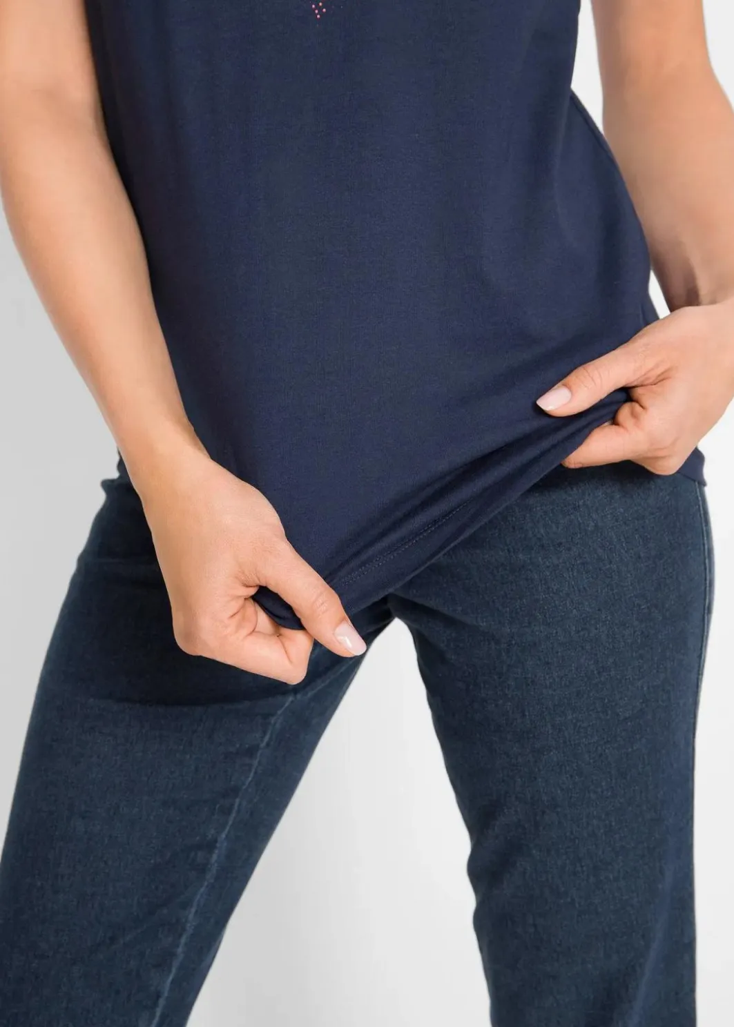 Damen bonprix Nachhaltigere Materialien|Shirts & Tops|Shirt mit Herzdruck aus Bio-Baumwolle