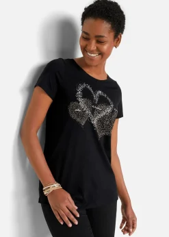 Online Shirt mit Herzdruck aus Bio-Baumwolle Damen Shirts & Tops|Nachhaltigere Materialien