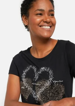 Online Shirt mit Herzdruck aus Bio-Baumwolle Damen Shirts & Tops|Nachhaltigere Materialien