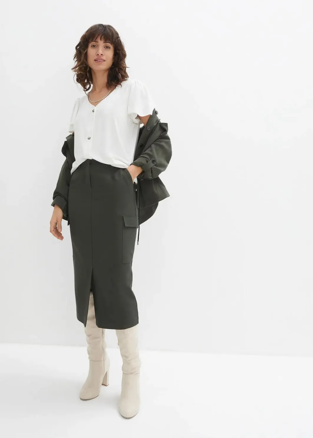 Damen bonprix Shirts & Tops|Shirt mit Knopfleiste
