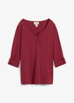 Damen bonprix Shirts & Tops|Nachhaltigere Materialien|Shirt mit Knopfleiste aus reiner Bio-Baumwolle