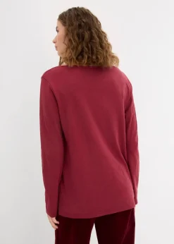 Damen bonprix Shirts & Tops|Nachhaltigere Materialien|Shirt mit Knopfleiste aus reiner Bio-Baumwolle