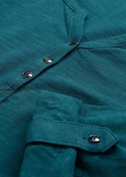 Damen bonprix Shirts & Tops|Nachhaltigere Materialien|Shirt mit Knopfleiste aus reiner Bio-Baumwolle