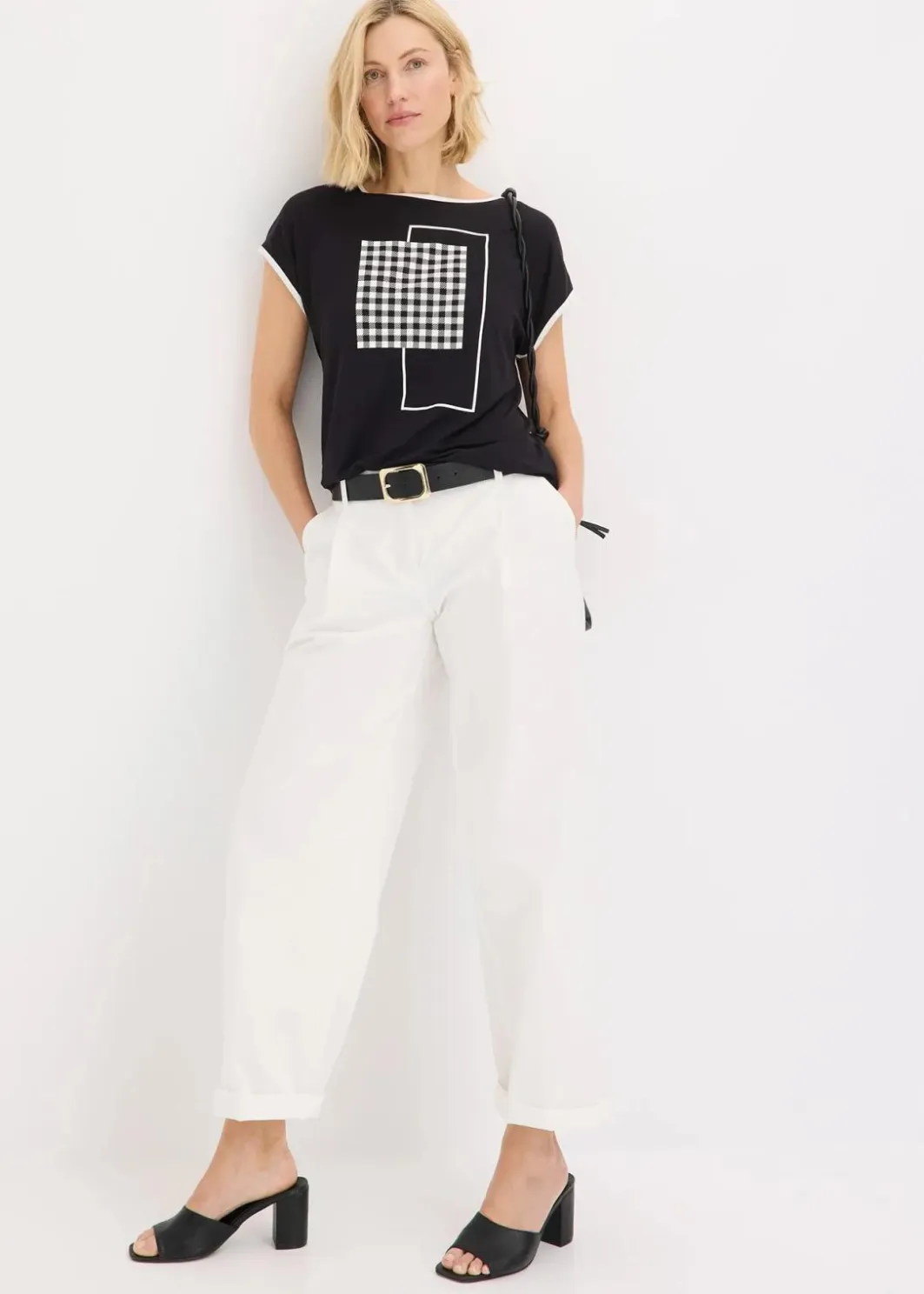 Damen bonprix Shirts & Tops|Shirt mit Kontrast Piping