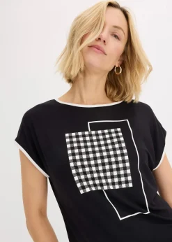 Damen bonprix Shirts & Tops|Shirt mit Kontrast Piping