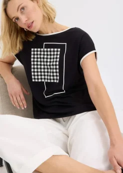Damen bonprix Shirts & Tops|Shirt mit Kontrast Piping