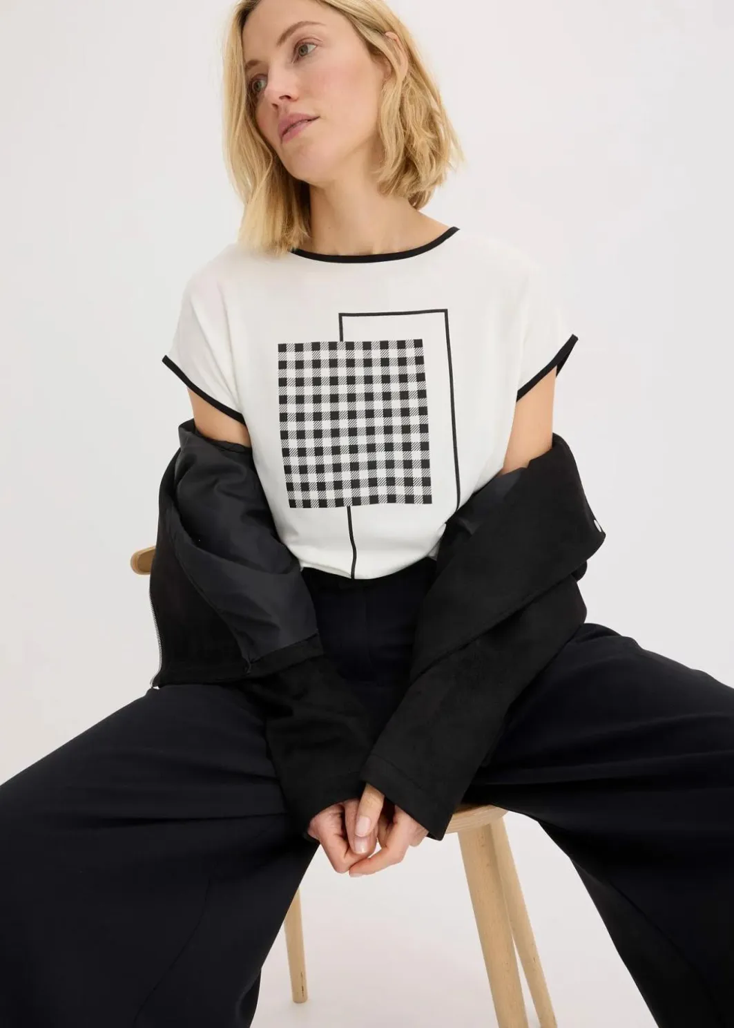Discount Shirt mit Kontrast Piping Damen Shirts & Tops
