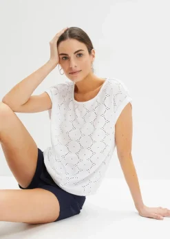 Best Shirt mit Lochstickerei Damen Shirts & Tops