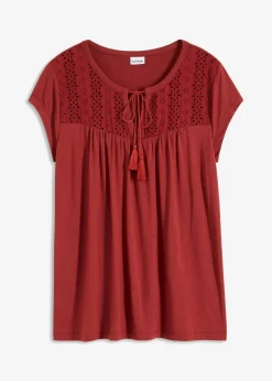 Hot Shirt mit Lochstickerei Damen Shirts & Tops