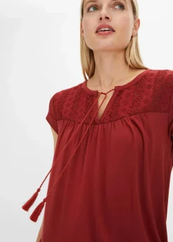 Hot Shirt mit Lochstickerei Damen Shirts & Tops