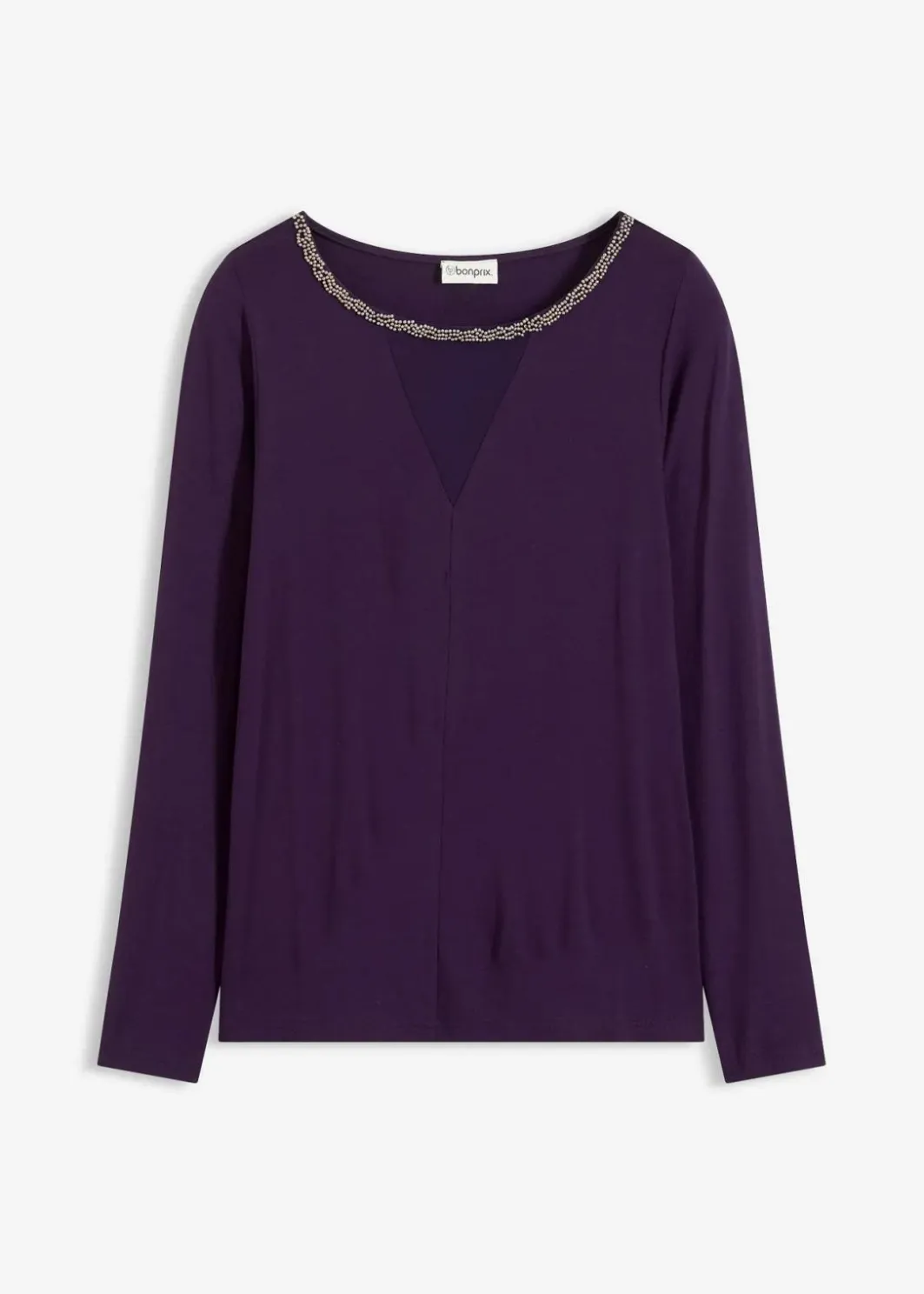 Online Shirt mit Mesheinsatz und Glitzersteinchen Damen Shirts & Tops|Nachhaltigere Materialien