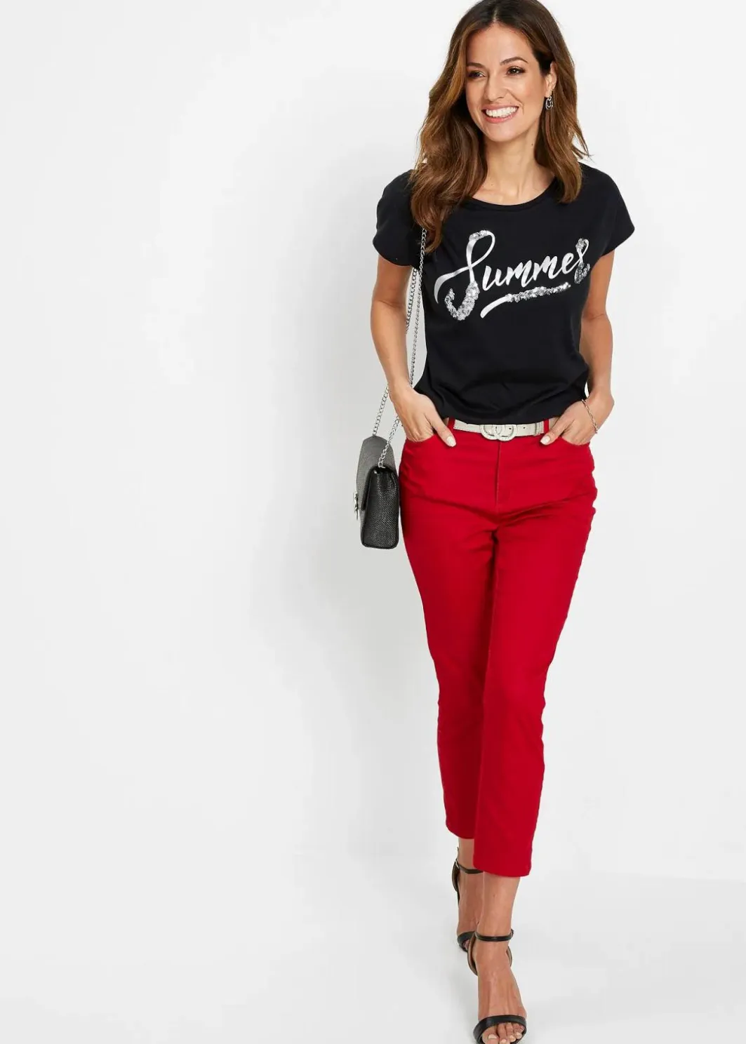 Damen bonprix Shirts & Tops|Shirt mit Pailletten