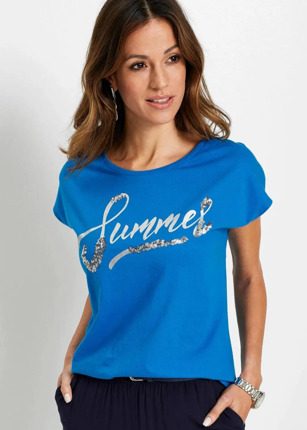 Damen bonprix Shirts & Tops|Shirt mit Pailletten