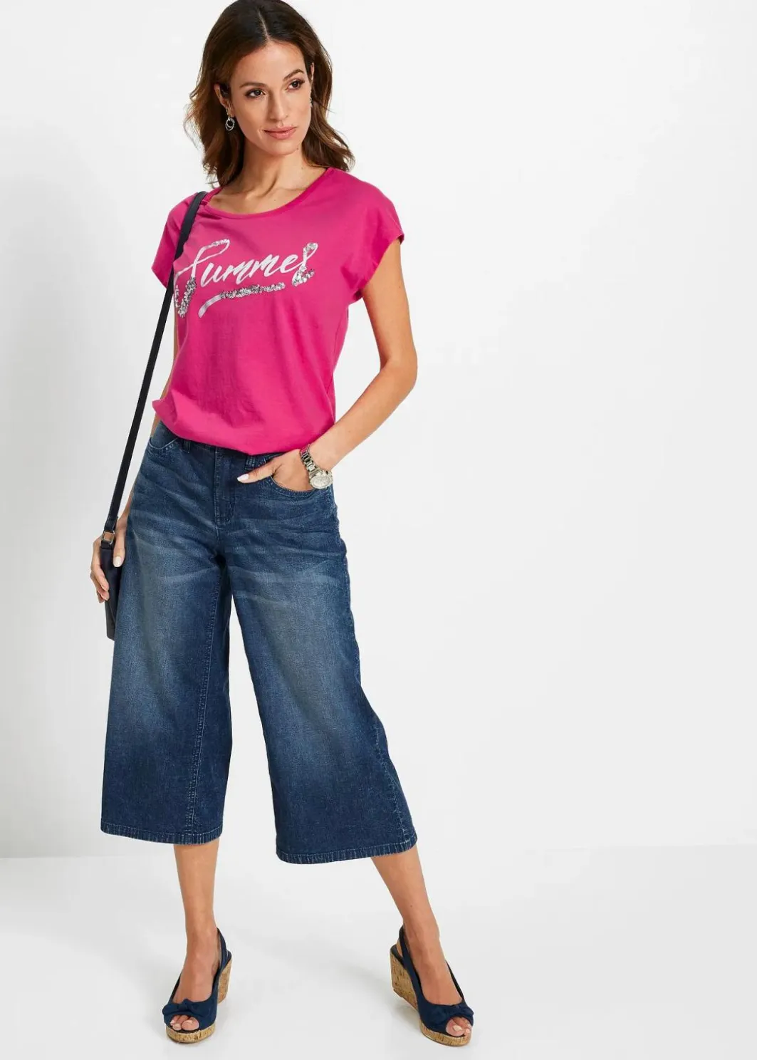 Damen bonprix Shirts & Tops|Shirt mit Pailletten