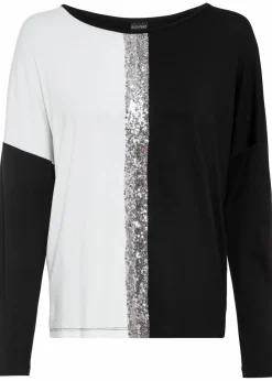 Damen bonprix Shirts & Tops|Nachhaltigere Materialien|Shirt mit Pailletten