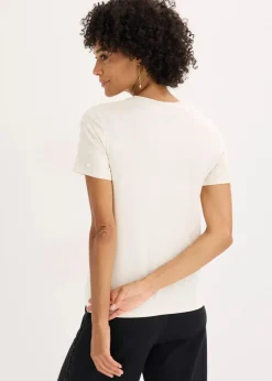 Damen bonprix Shirts & Tops|Shirt mit Perlen-Applikation