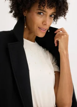 Damen bonprix Shirts & Tops|Shirt mit Perlen-Applikation