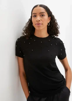 Best Shirt mit Perlen-Applikation Damen Shirts & Tops