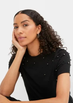 Best Shirt mit Perlen-Applikation Damen Shirts & Tops