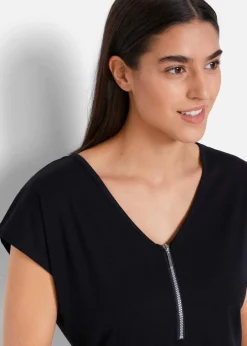 Sale Shirt mit Reißverschluss, Kurzarm Damen Shirts & Tops|Nachhaltigere Materialien