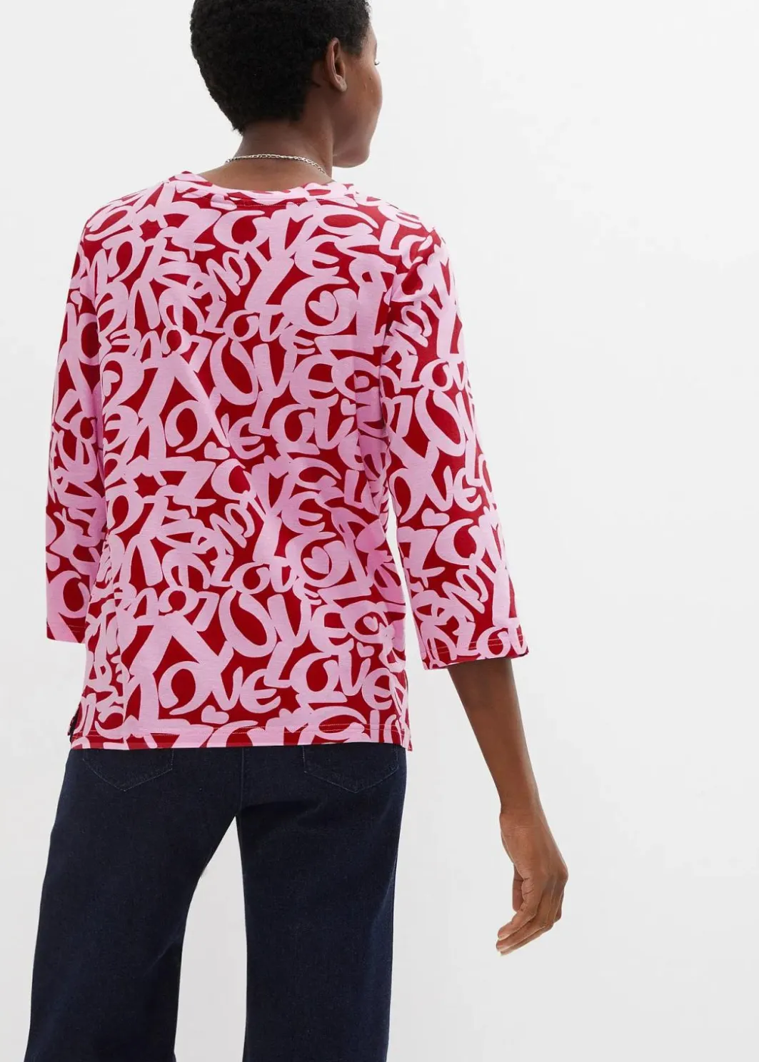 Online Shirt mit Rundhals-Ausschnitt, ¾-Arm Damen Shirts & Tops|Nachhaltigere Materialien