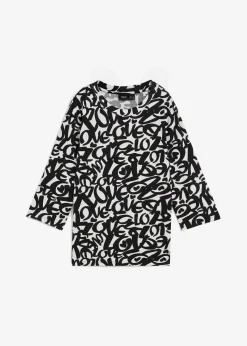 Damen bonprix Nachhaltigere Materialien|Shirts & Tops|Shirt mit Rundhals-Ausschnitt, ¾-Arm