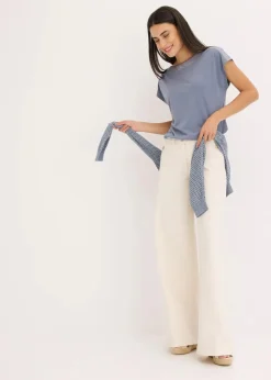 Online Shirt mit Satinpasse Damen Shirts & Tops