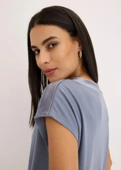 Online Shirt mit Satinpasse Damen Shirts & Tops