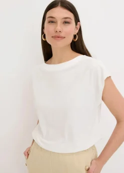 Damen bonprix Shirts & Tops|Shirt mit Satinpasse