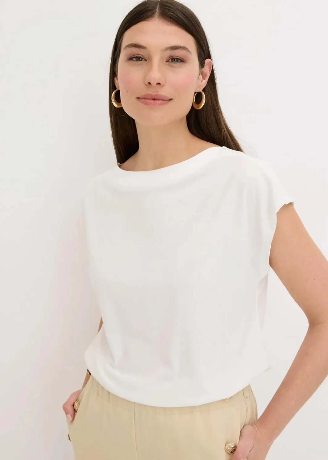 Damen bonprix Shirts & Tops|Shirt mit Satinpasse