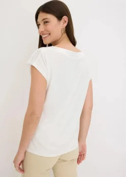 Damen bonprix Shirts & Tops|Shirt mit Satinpasse