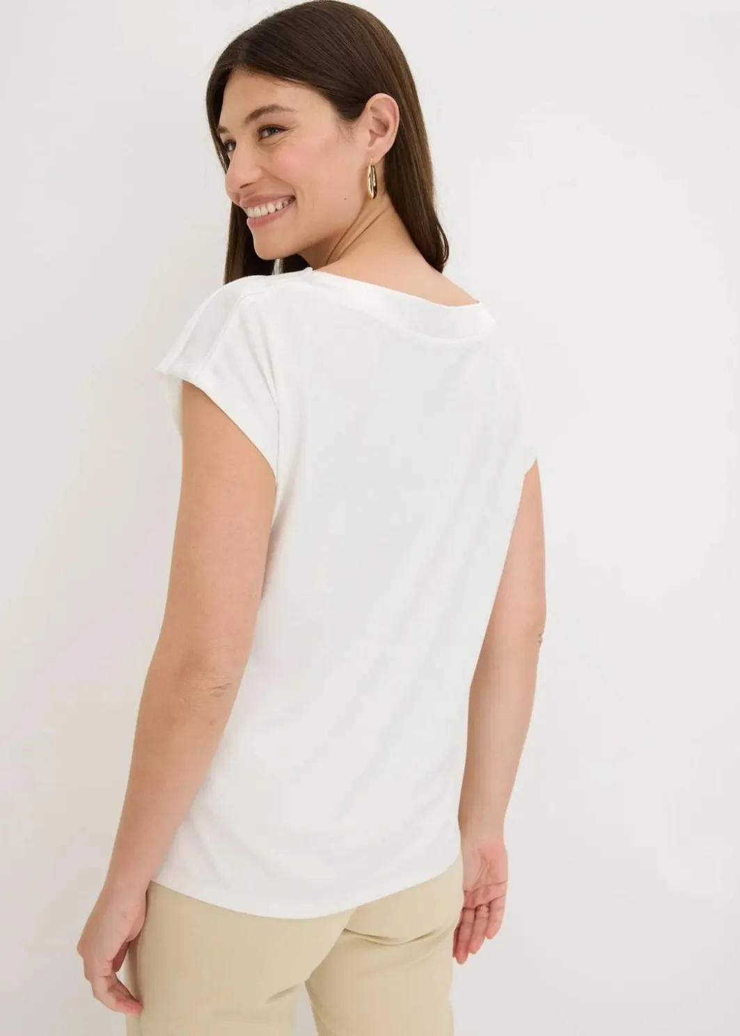 Damen bonprix Shirts & Tops|Shirt mit Satinpasse