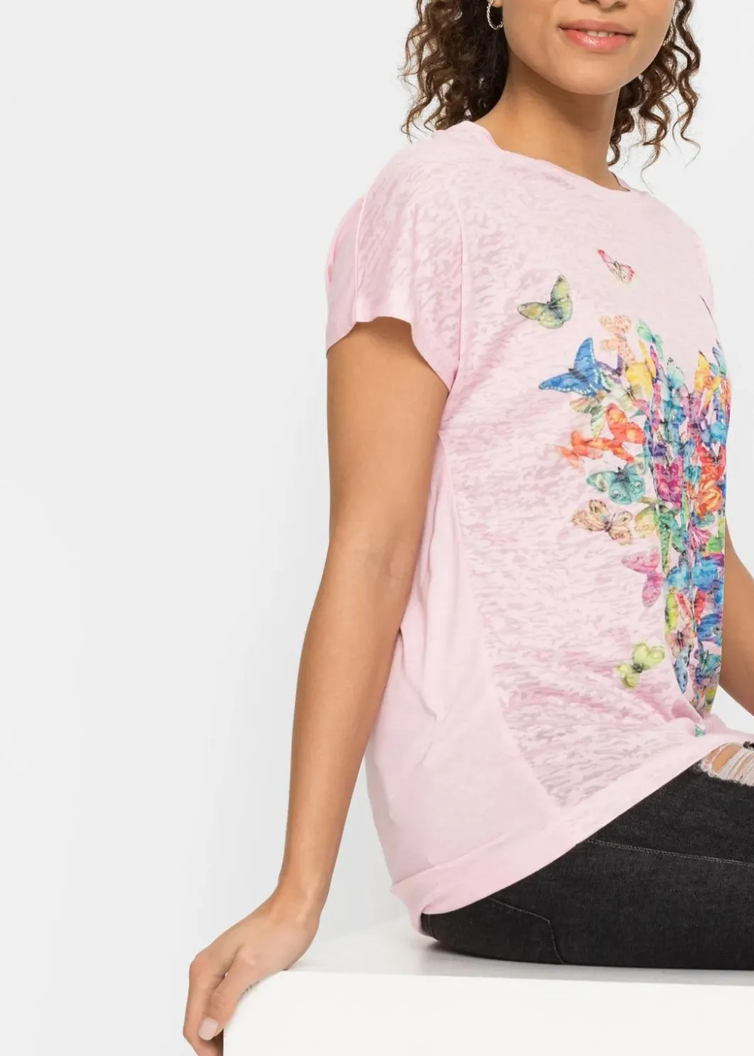 Damen bonprix Shirts & Tops|Shirt mit Schmetterlingsdruck