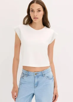 Shirt mit Schulterpolstern Damen Nachhaltigere Materialien|Shirts & Tops
