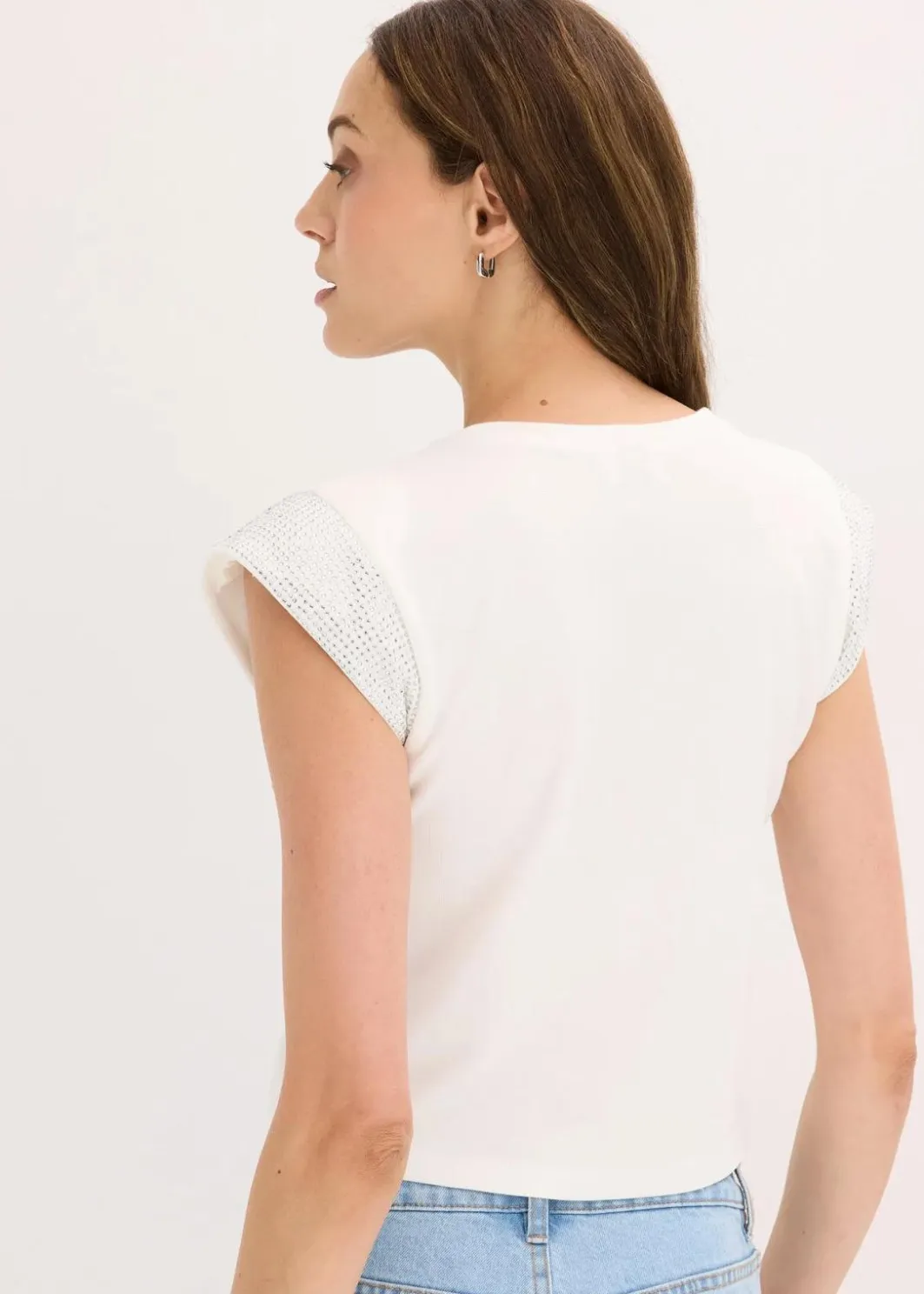 Shirt mit Schulterpolstern Damen Nachhaltigere Materialien|Shirts & Tops