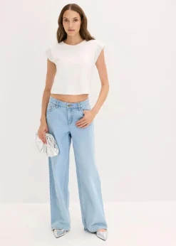 Shirt mit Schulterpolstern Damen Nachhaltigere Materialien|Shirts & Tops