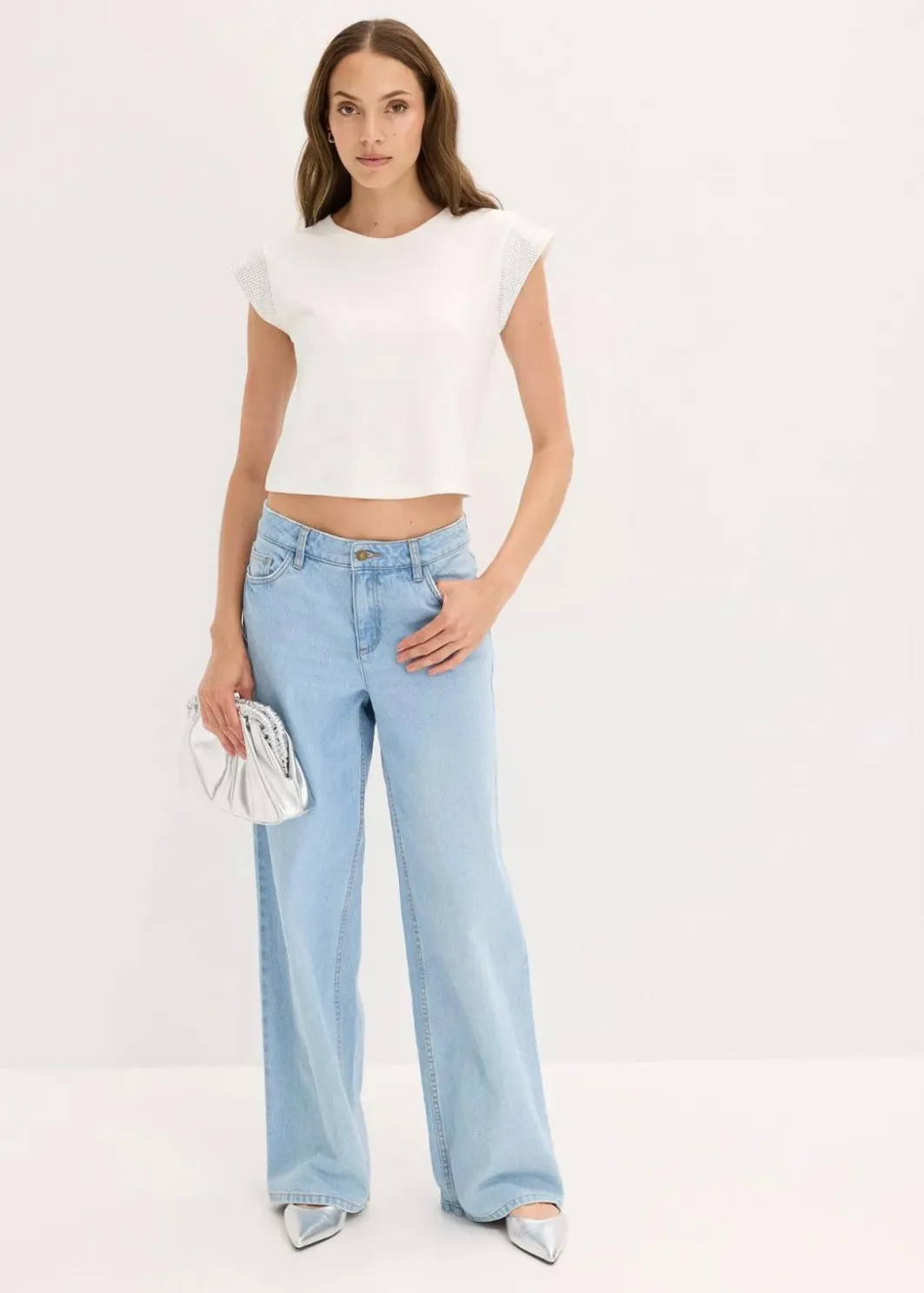 Shirt mit Schulterpolstern Damen Nachhaltigere Materialien|Shirts & Tops