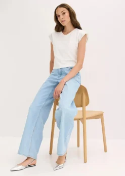 Shirt mit Schulterpolstern Damen Nachhaltigere Materialien|Shirts & Tops