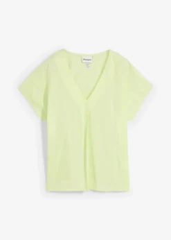 Damen bonprix Premium|Shirts & Tops|Shirt mit Seidenanteil und Webeinsatz