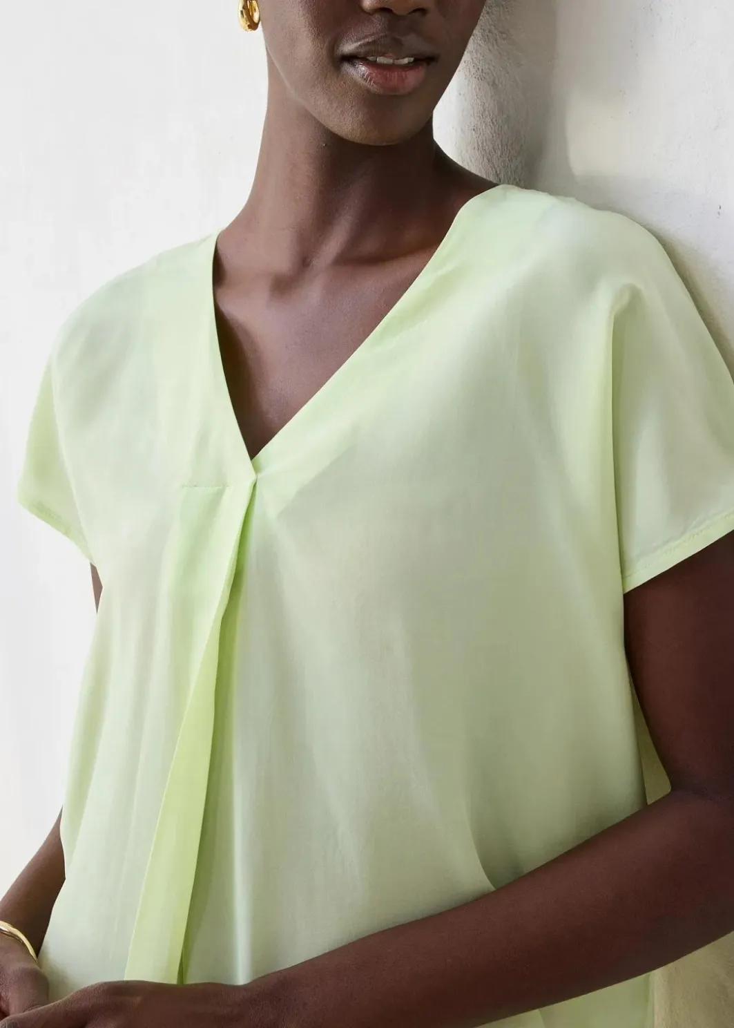 Damen bonprix Premium|Shirts & Tops|Shirt mit Seidenanteil und Webeinsatz