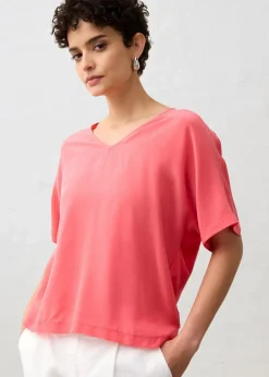 Hot Shirt mit Seidenanteil und Webeinsatz Damen Premium|Shirts & Tops