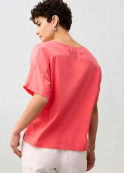 Hot Shirt mit Seidenanteil und Webeinsatz Damen Premium|Shirts & Tops