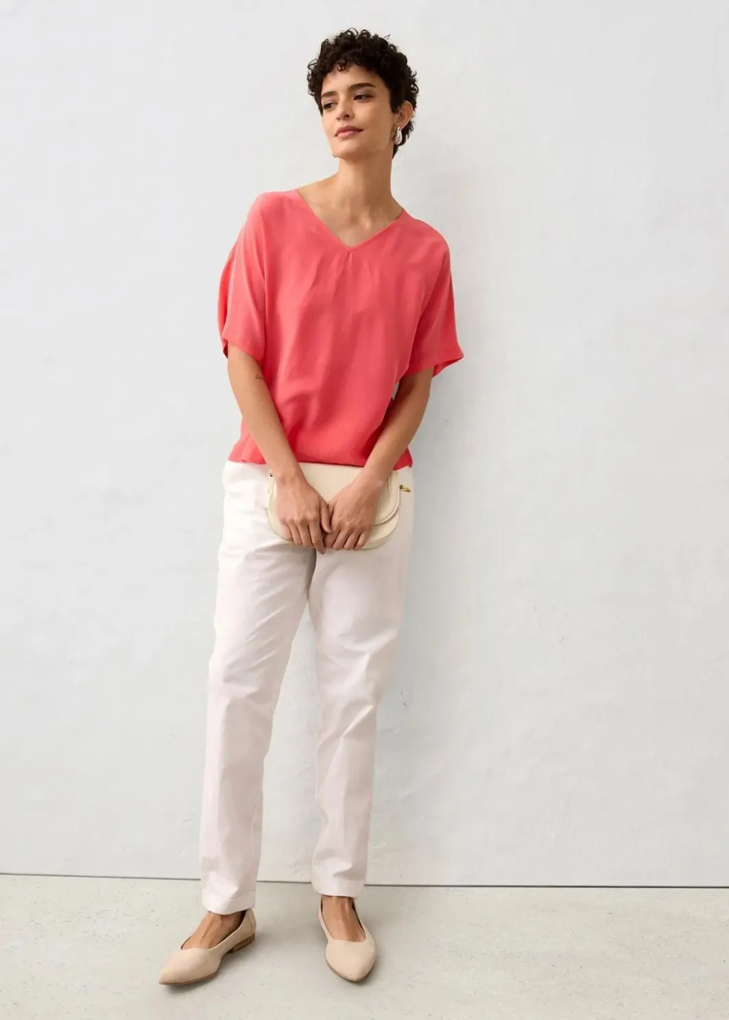 Hot Shirt mit Seidenanteil und Webeinsatz Damen Premium|Shirts & Tops