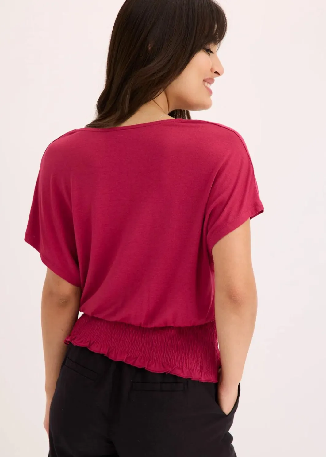 Hot Shirt mit Smock-Saum Damen Shirts & Tops|Nachhaltigere Materialien