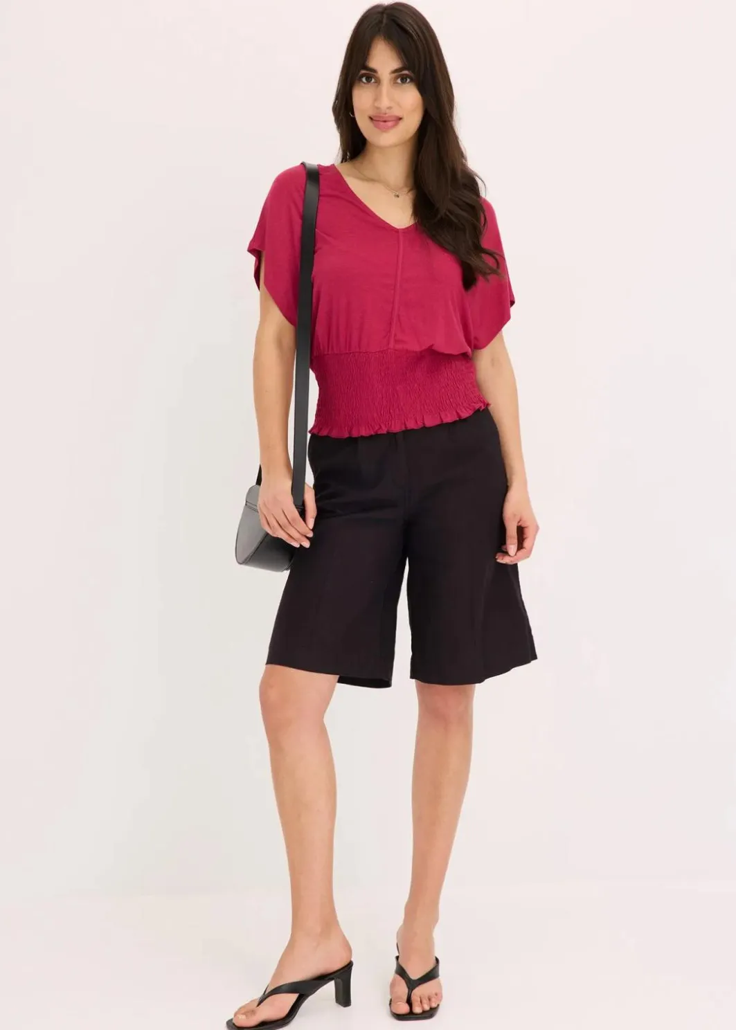 Hot Shirt mit Smock-Saum Damen Shirts & Tops|Nachhaltigere Materialien